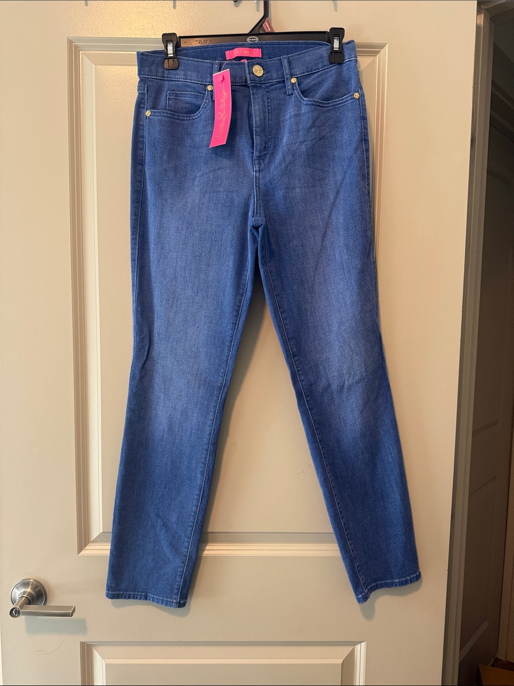Lilly Pulitzer Blue Straight-Leg Jeans